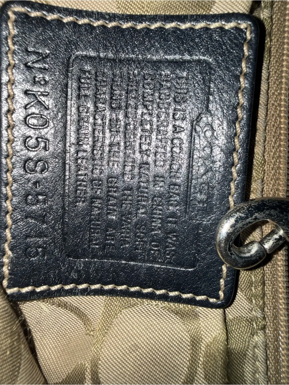 Coach Black Leather Shoulder Bag with Contrast Stitching